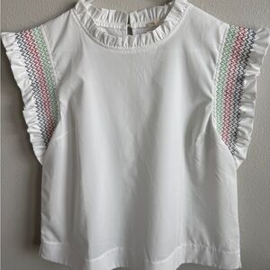 JODIFL White Blouse with Multicolor Embroidery